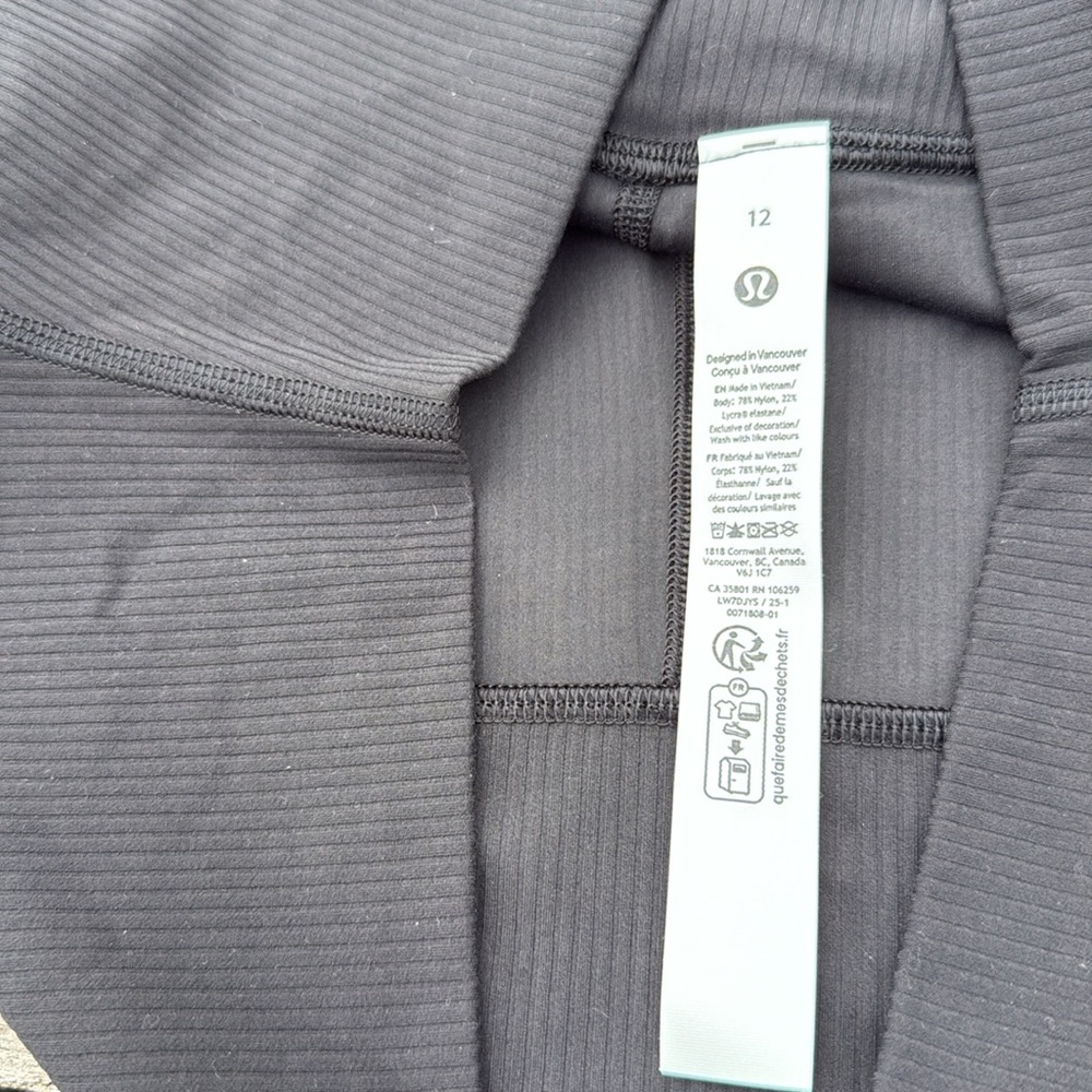 Lululemon Align High-Rise Ribbed Short 6" Black size 12 NWT BIKE SHORTS - Picture 5 of 7